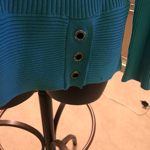 Teal stretch sweater by Cache size M - Picture 4 of 5
